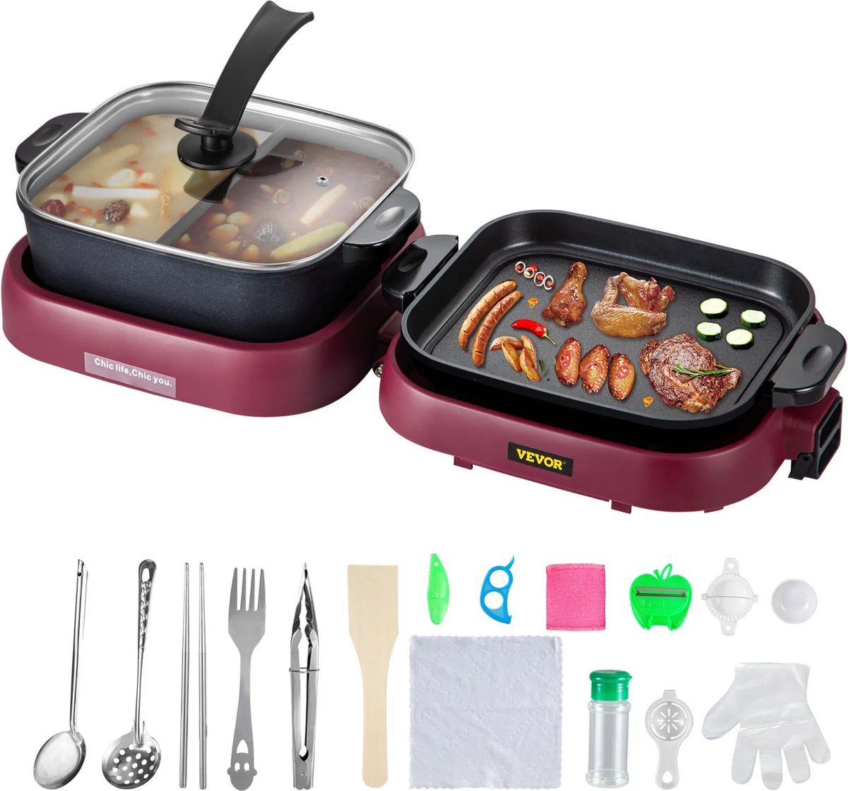 MazrekuHome® - Grill apparaat - Contact grill - Opvouwbaar - Anti aanbak - Elektrische bbq