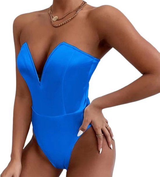 Shapewear Dames - V-Hals - Corrigerend Shirt - Ondermode - Strakke taille Corset - Blauw