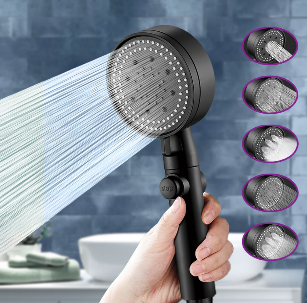 Waterbesparende Douchekop - Handdouche met Drukverhoging - Douchekop - Shower Head - Hoge