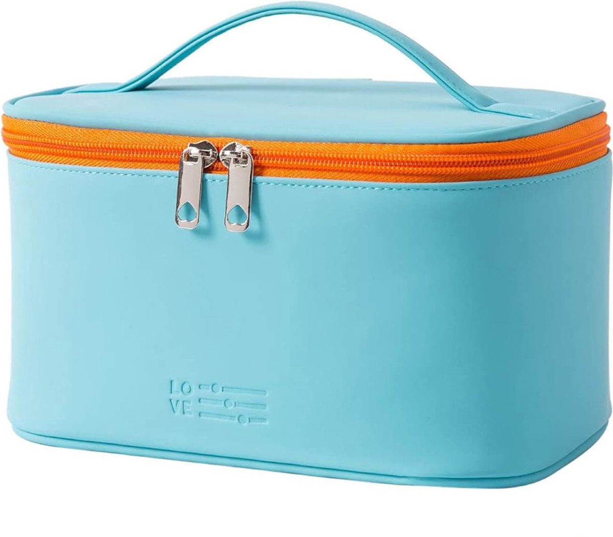 Toilettas, Make Up Tasje, Make Up Koffer, Beautycase, Make Up Organizer, Make Up Tas, Toilettas, Reistas, Toilettas Dames, Make Up Organizer, Make Up Etui, Cosmetica Tas, Verjaardag, Moederdag, Valentijnsdag, Cadeautje, PU-Leer, 22x14x12 CM, TURKOOIS
