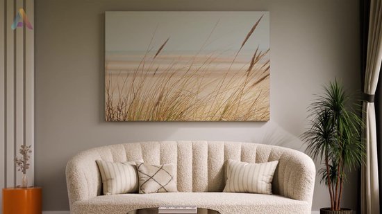 Artaza Toile Peinture Plage et Mer avec Végétation - 90x60 - Photo sur Toile - Impression sur Toile