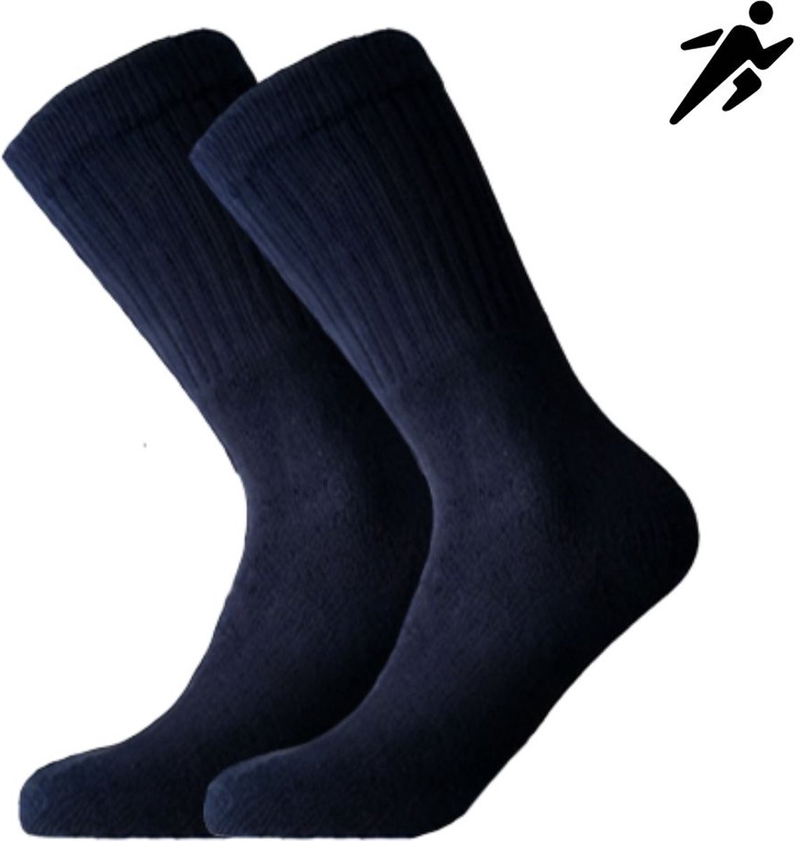 Sportsokken – 10 Paar – Zwart – Badstof – Katoen – Unisex – Maat 39-42