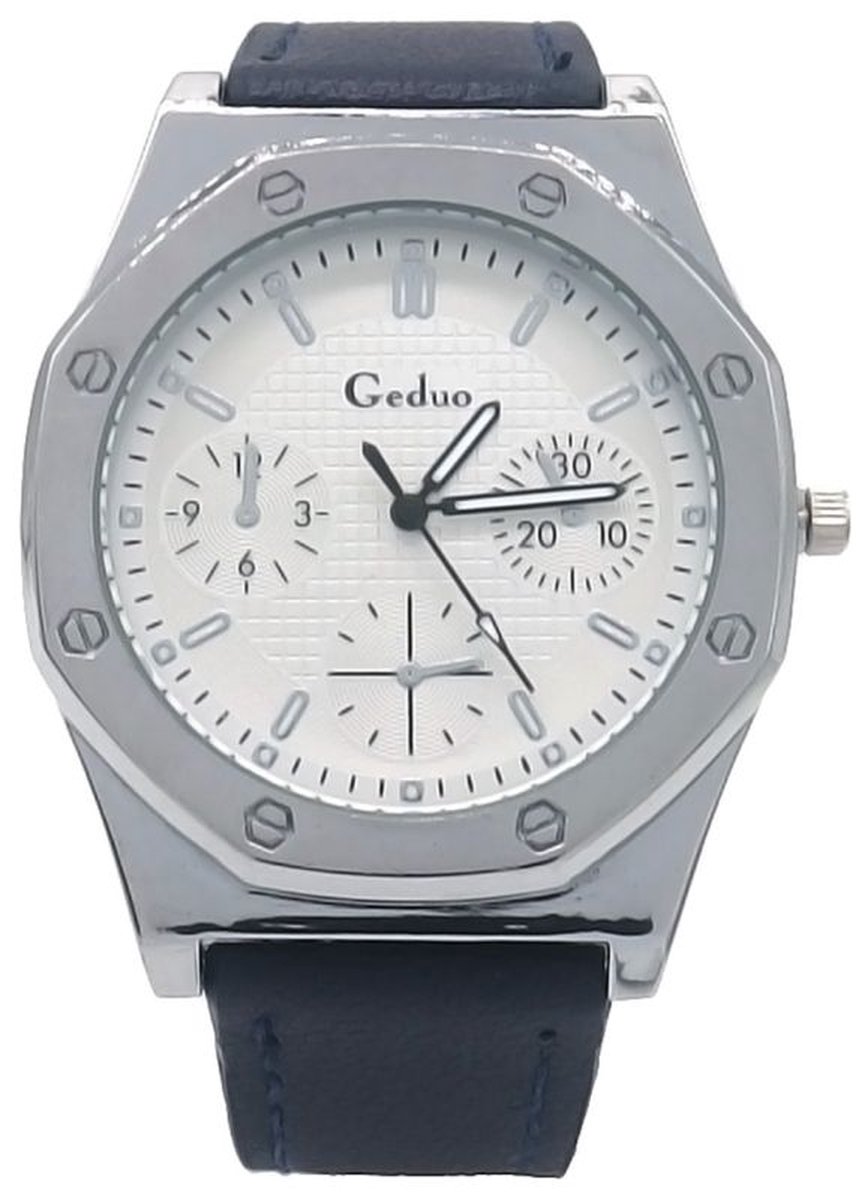Horloge - accessoire - verstelbaar - gesp - zilverkleurig - zwart - heren - polshorloge - hip - trendy - tijdloos - chique - feest - feestdagen - verjaardag - cadeau - geschenk