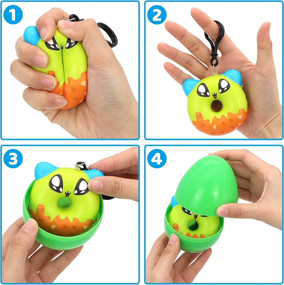 JOYIN 18 Pièces Oeuf de Pâques Pré-Rempli avec speelgoed à Dessert à Presser Squishy