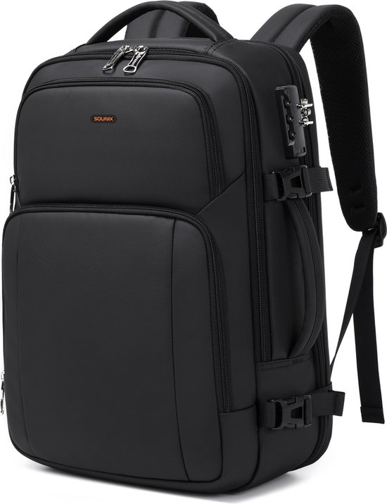 Sounix Rugzak - Laptop Rugtas - Rugtas Heren & Dames - Laptoptas tot 18 inch - Hoge kwaliteit - Zwart