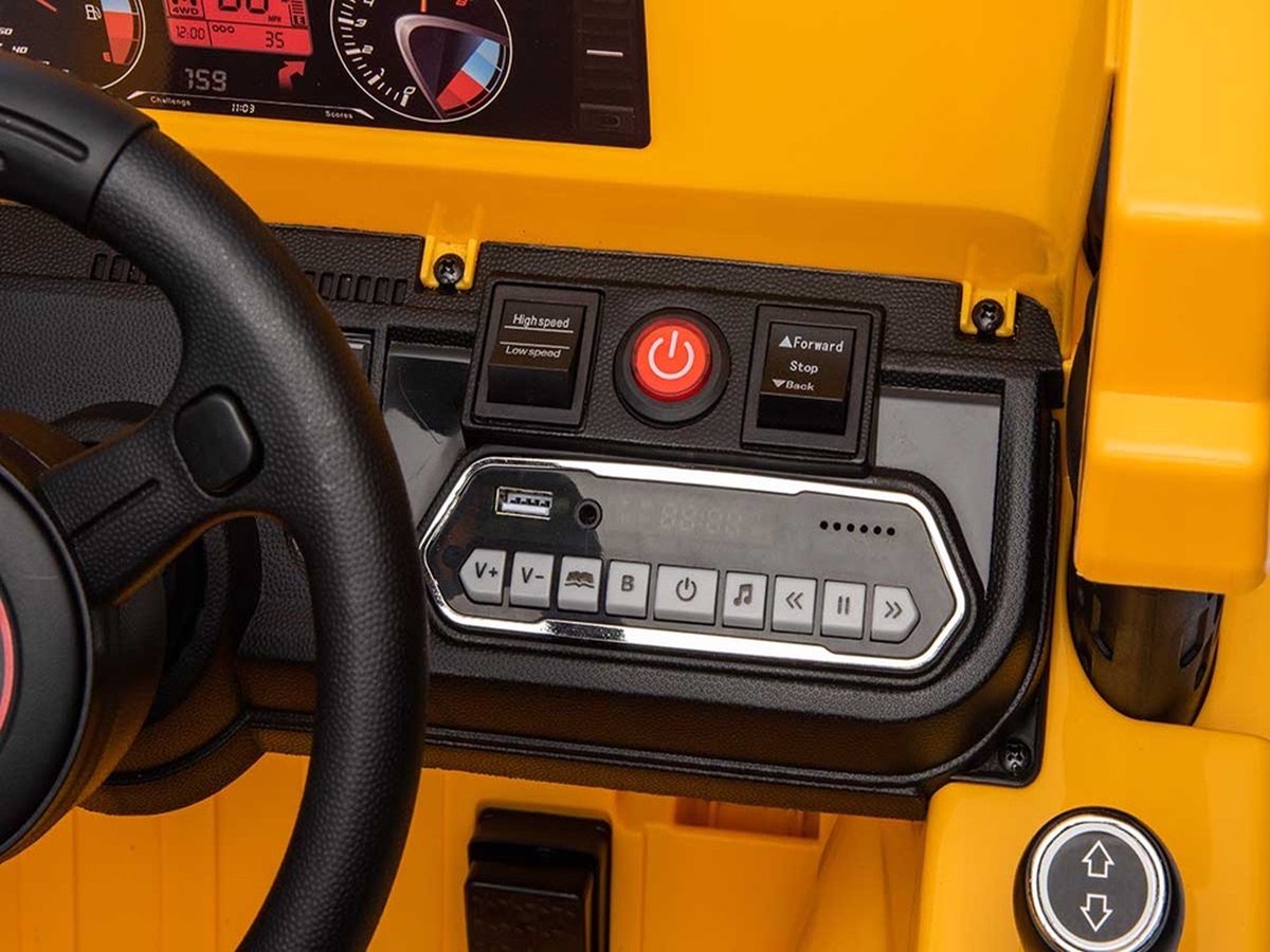 Kiepwagen Werkvoertuig Kinderauto Geel | 12V