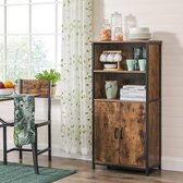 MIRA Home - Boekenrek - Keukenkast - Vakkenkast - Industrieel - 60x35x125