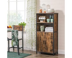 MIRA Home - Boekenrek - Keukenkast - Vakkenkast - Industrieel - 60x35x125