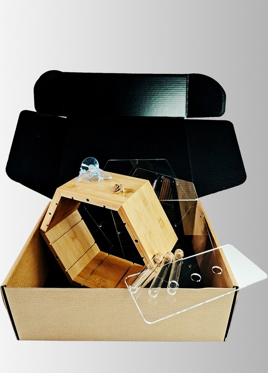 Plantenhanger binnen - Stekstation - Bamboe plantenhanger - Incl. 3 reageerbuisjes