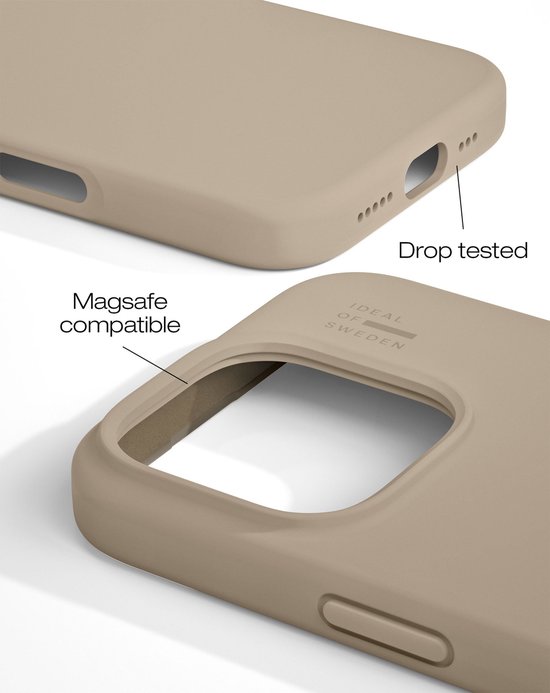 iDeal of Sweden Coque en silicone avec anneau magnétique pour iPhone 16 Pro Max Beige