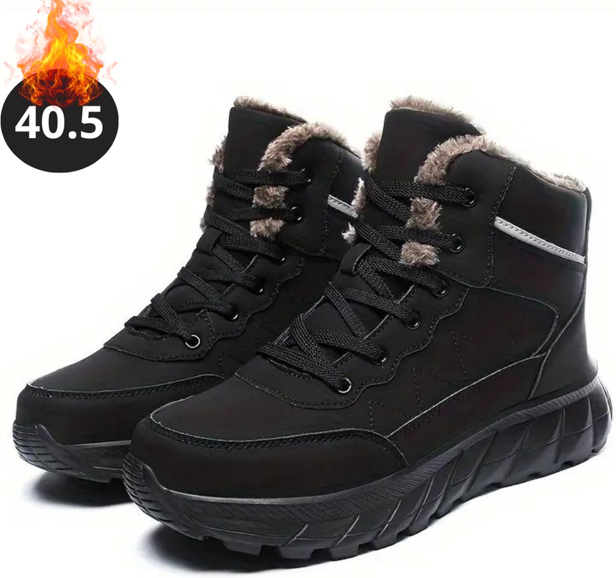 Livano Snowboots Sneeuwschoenen Sneeuwboots Heren Wintersport Ski Skischoenen – 40.5 Buiten Antislip Zwart