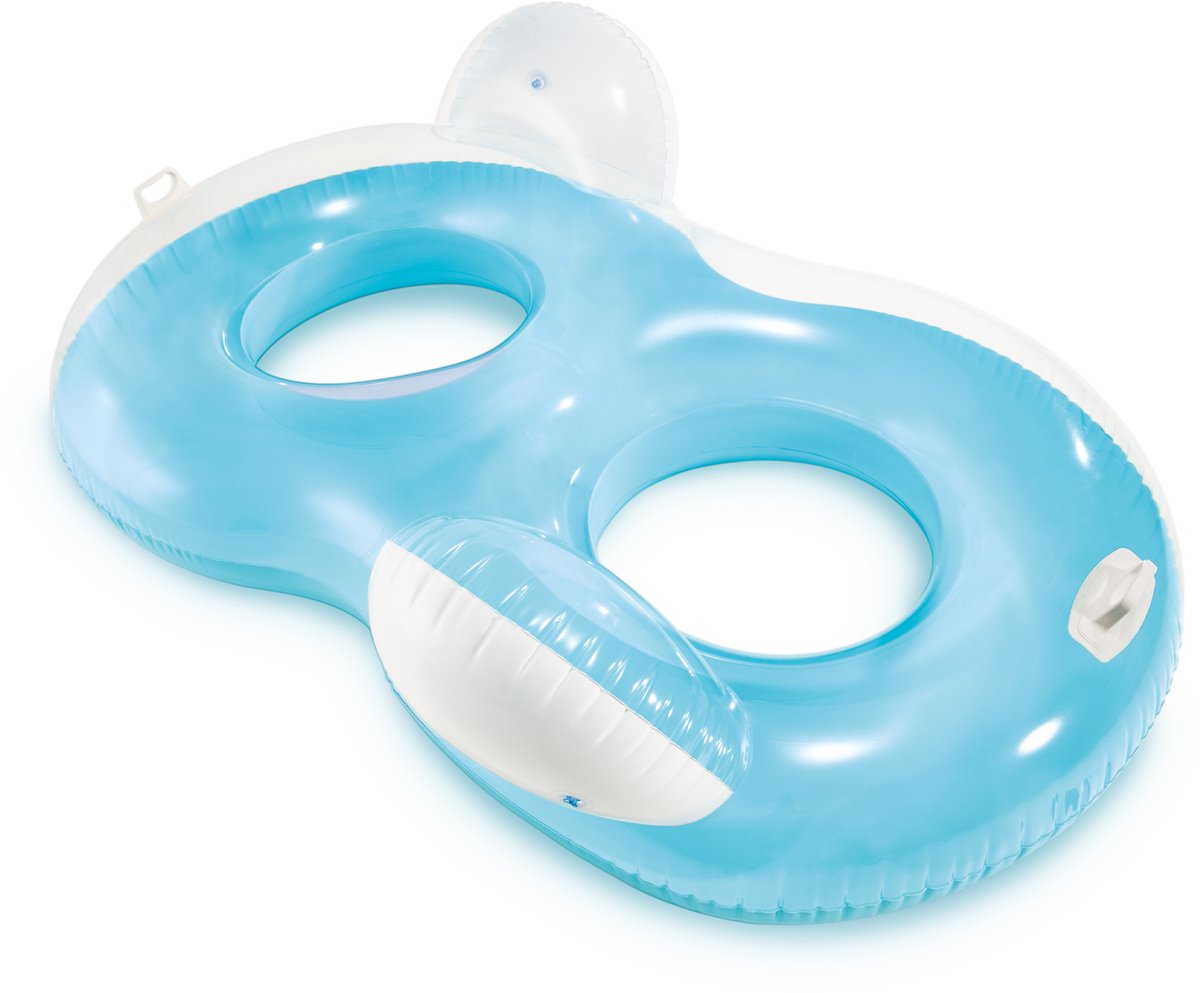 Intex- Tweepersoonszwemband - 198x117cm - transparant-blauw