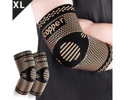 DOWO ® - Elleboog Brace - Tennisarm Brace - Koper - Brace Elleboog - Arm brace – Tenniselleboog – Armbrace - Elbow Sleeve – Sportbrace - Onderarm spalk – Zwart – 2 stuks - XL