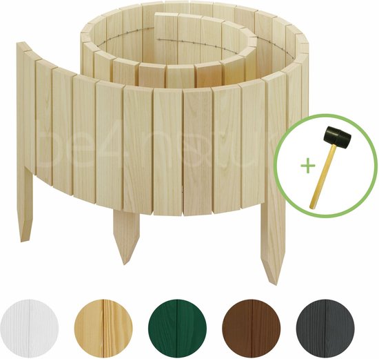 Rollborder II Steccato Flessibile In Legno Di Pino – 200 X 20 Cm, Marrone, Accorciabile, Per Aiuole E Delimitazione Giardino