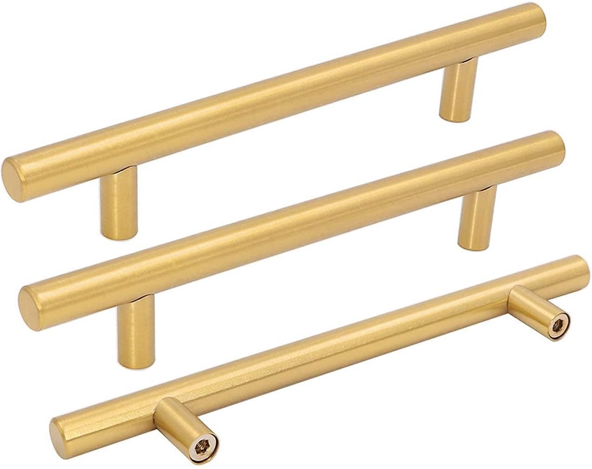 Handgreep - Goud Rond - Metaal - 128 mm hartafstand - Kast-, keukenkast-, lade- of deurgre