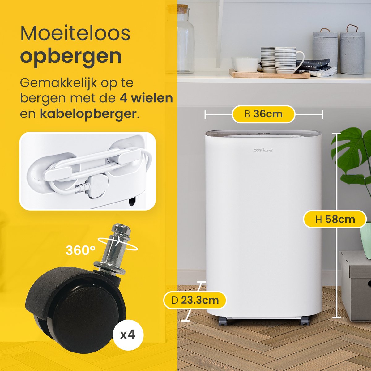 Cosi Home Luchtontvochtiger En Luchtreiniger 12 Liter Per Dag Energiezuinige Dehumidifier Met 25 Liter Watertank Tegen Vocht Schimmel Condensatie Ontvochtiger Slaapkamer En Kelder 506059602448