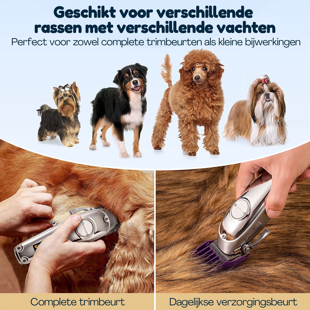 Groomzo hondentondeuse dikke vacht draadloos thumbnail 6