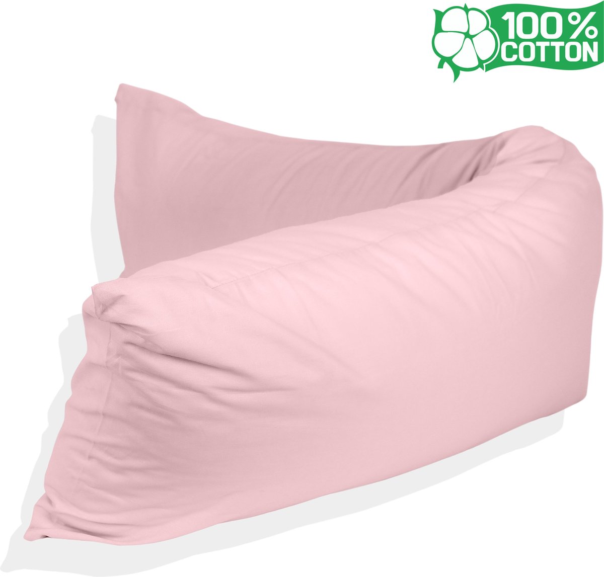 Katoenen lichaamskussen sloop - Lichaamskussen sloop 40 x 145 - Body Pillow sloop - 100% katoen - Kussensloop - Tea Pink (roze) - Zwangerschapskussens sloop - Voedingskussen sloop