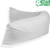 Katoenen lichaamskussen sloop - Lichaamskussen sloop 40 x 145 - Body Pillow sloop - 100% katoen - Kussensloop - Wit - Zwangerschapskussens sloop - Voedingskussen sloop