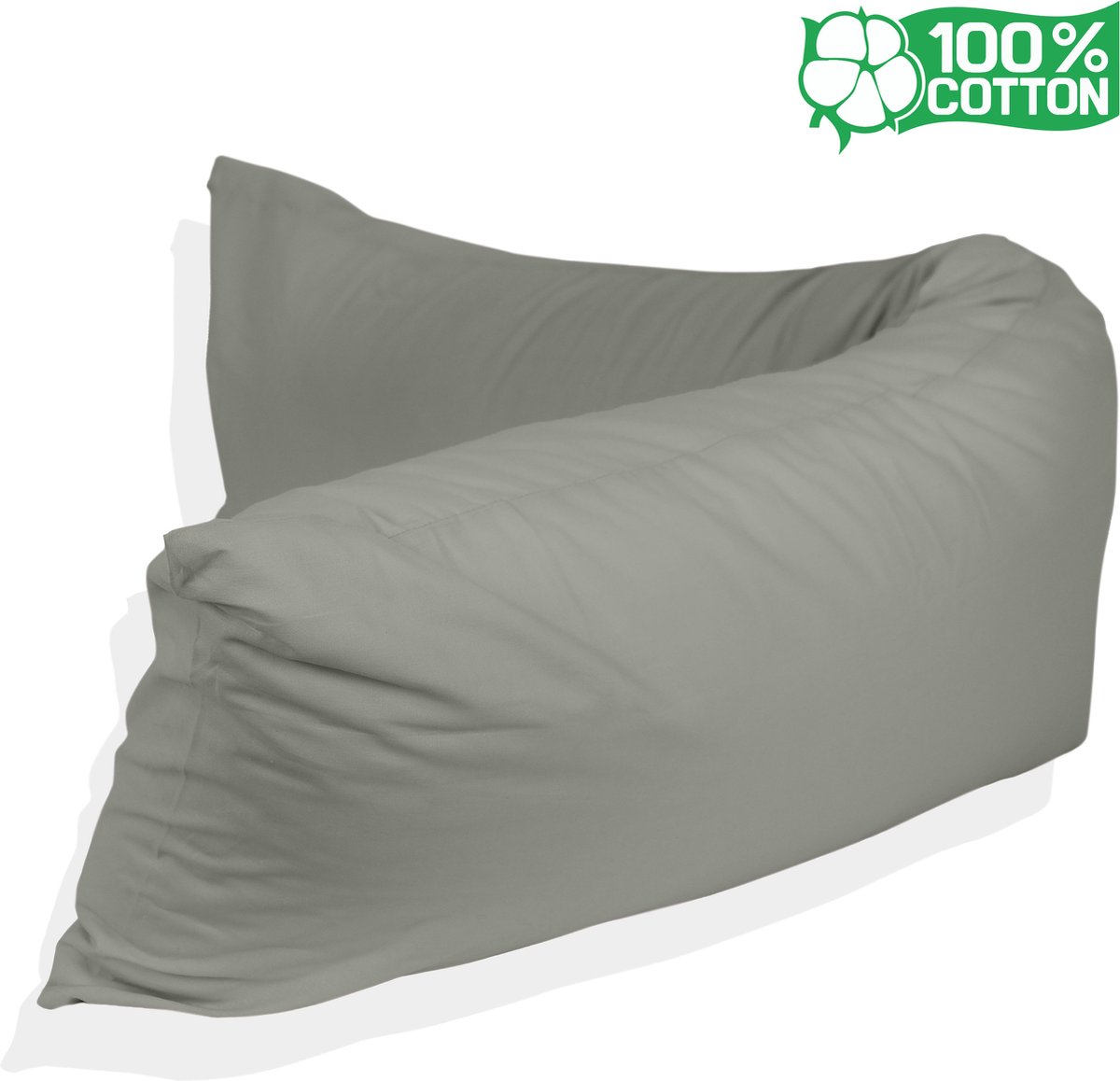 Katoenen lichaamskussen sloop - Lichaamskussen sloop 40 x 145 - Body Pillow sloop - 100% katoen - Kussensloop - Grijs - Zwangerschapskussens sloop - Voedingskussen sloop