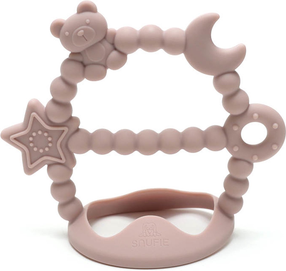 Snufie Galaxy Sterren Bijtring – 100% Siliconen – Baby Speelgoed – Kraamcadeau – Babyshower Cadeau – BPA-vrij – Vanaf 3 maanden – Blush