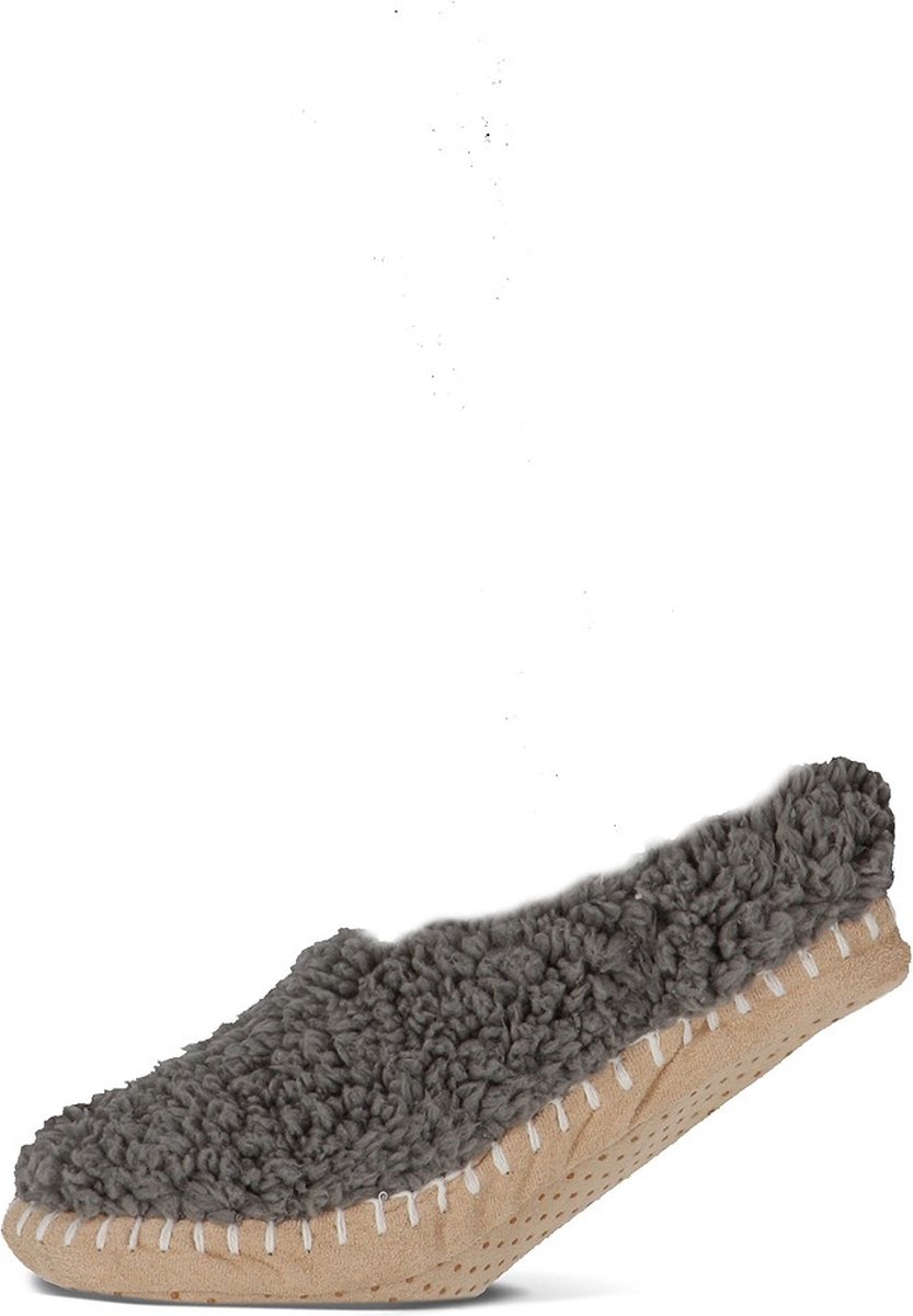 Basset - Fleece Indoor Homeshoes - Maat 39-42 - Grijs -Zachte en Warme Sloffen