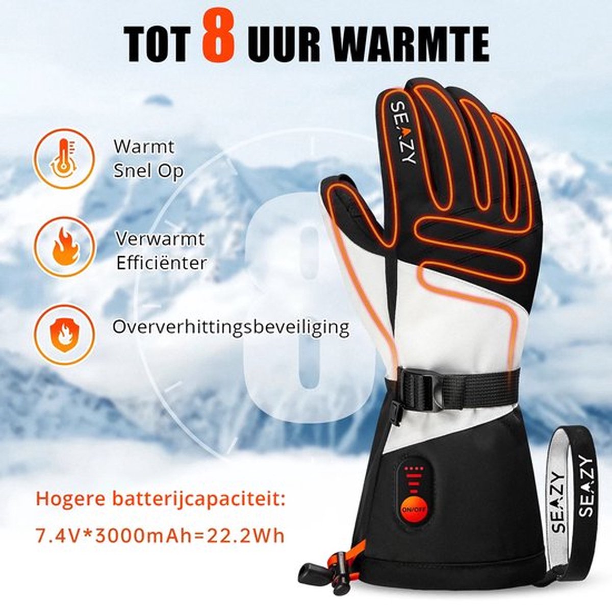 Victop Verwarmde handschoenen voor heren en dames, elektrisch verwarmde