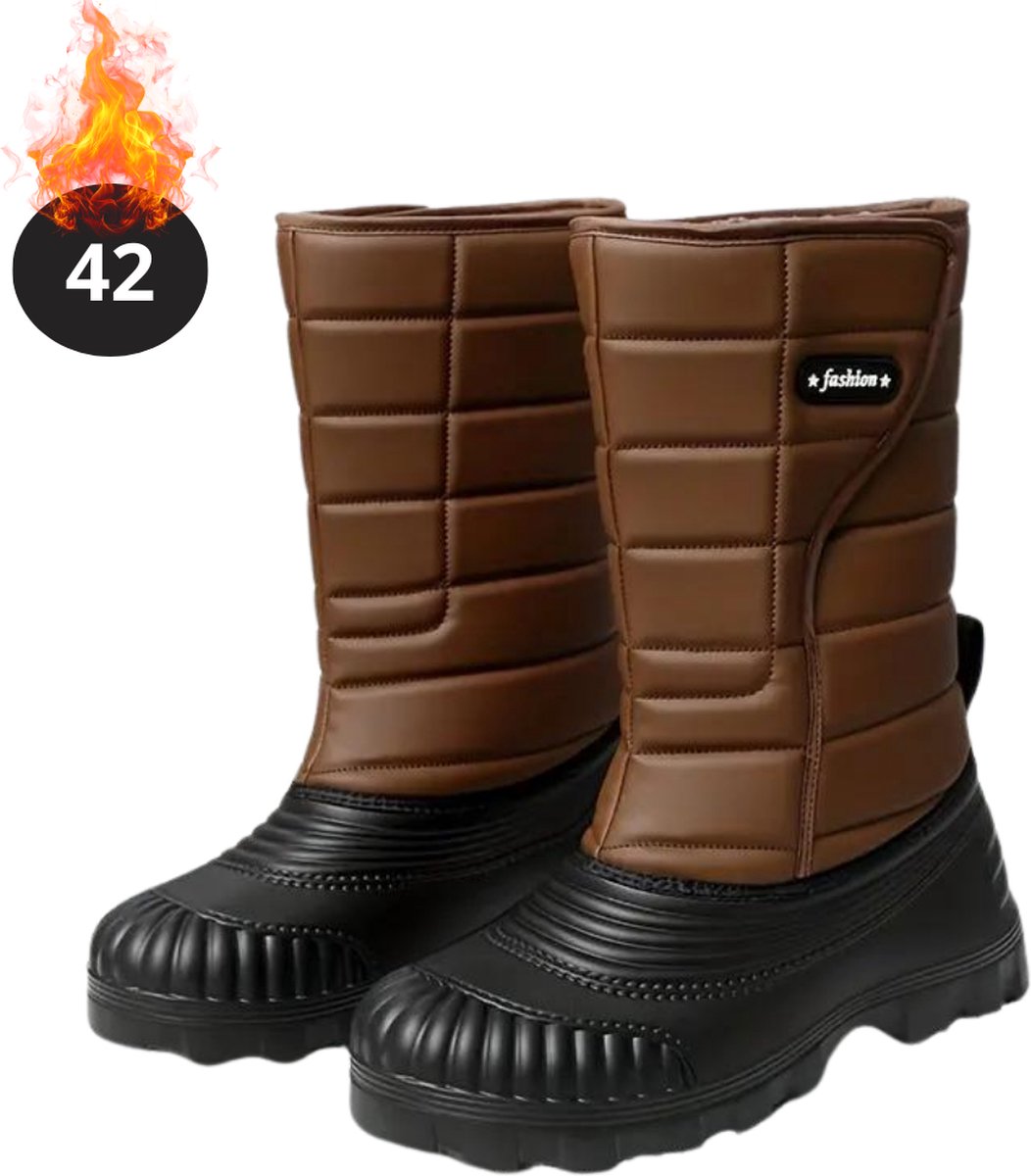 Nivard Snowboots Sneeuwschoenen Sneeuwboots Heren Wintersport Ski Skischoenen – 42 Antislip Winter Bruin