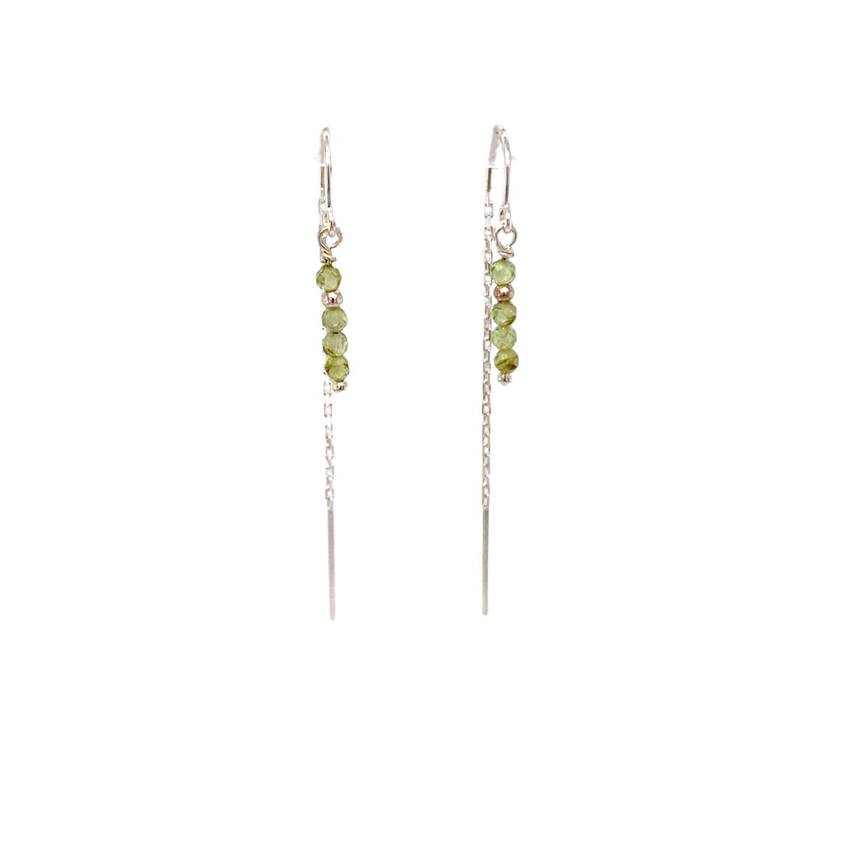 Pat's Jewels Oorbellen - Oorbellen Dames - Doortrek Oorbellen - Edelsteen Peridoot - Groen - 925 Zilver