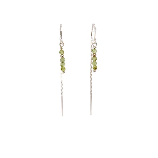 Pat's Jewels Boucles d'oreilles d'oreilles dames - Boucles d'oreilles à tirer - Gemstone Jade - Argent 925