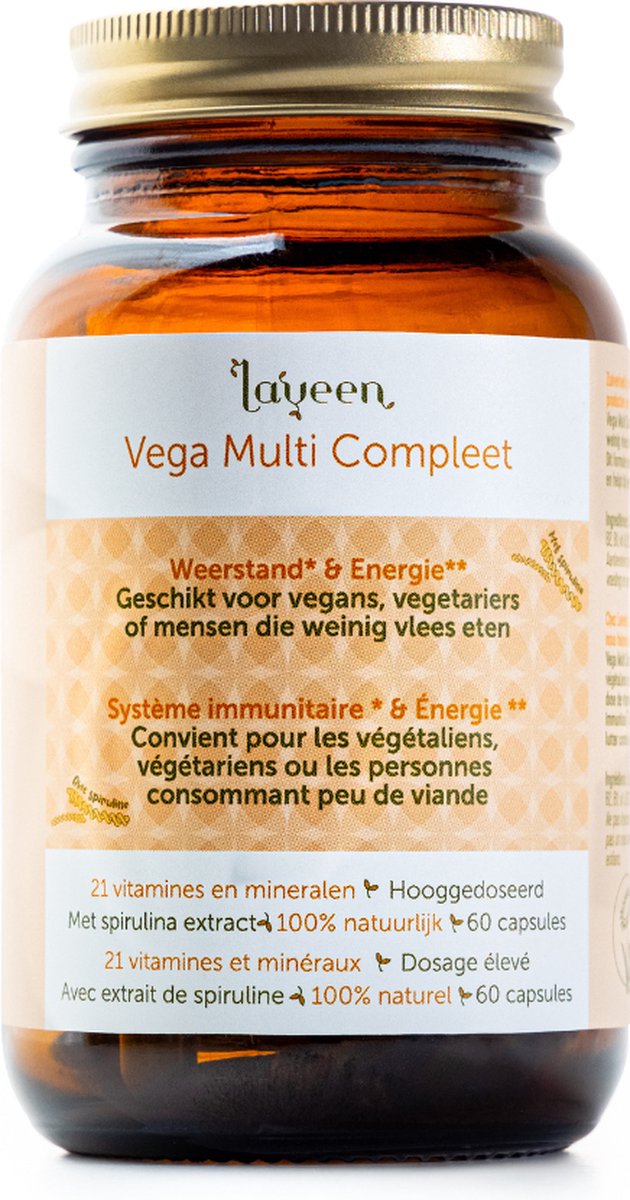 Goedkoopste Laveen Vega Multi Compleet | Alles in 1 multivitamine met extra B12, vit D en ijzer | 100 natuurlijk en vegan gecertificeerd |