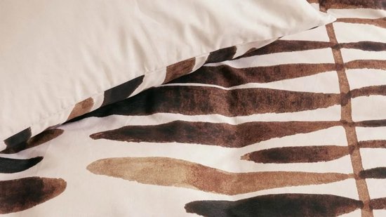 Housse de Couette VTWonen Botanic Stripe - Double - 200x200/220 cm - Rouge Brique