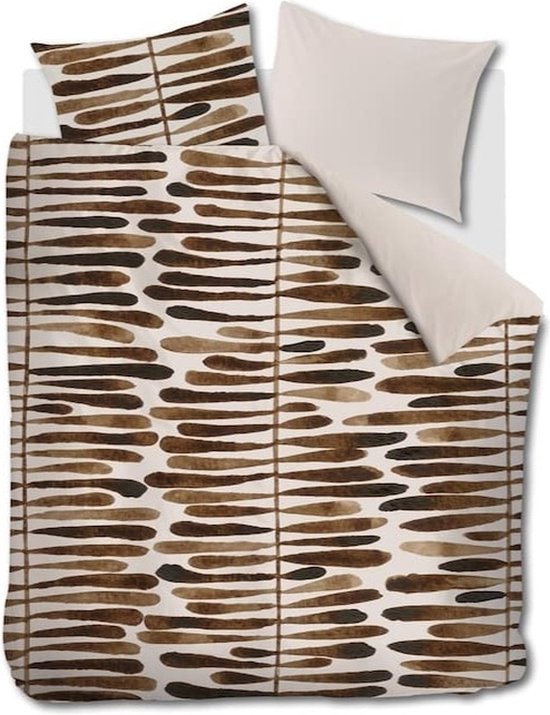 Housse de Couette VTWonen Botanic Stripe - Double - 200x200/220 cm - Rouge Brique