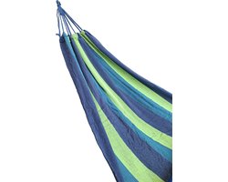 Sunnydays Hangmat Beach Vibes - blauw kleurenmix - 200 x 80 cm - touwen frame - relax hangmatten
