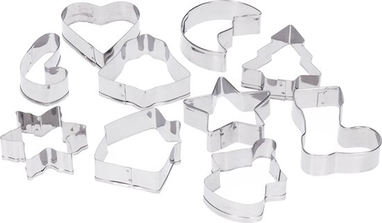 Gerimport Koekvormpjes - uitsteekvormpjes - kerst thema - 10x stuks - kunststof