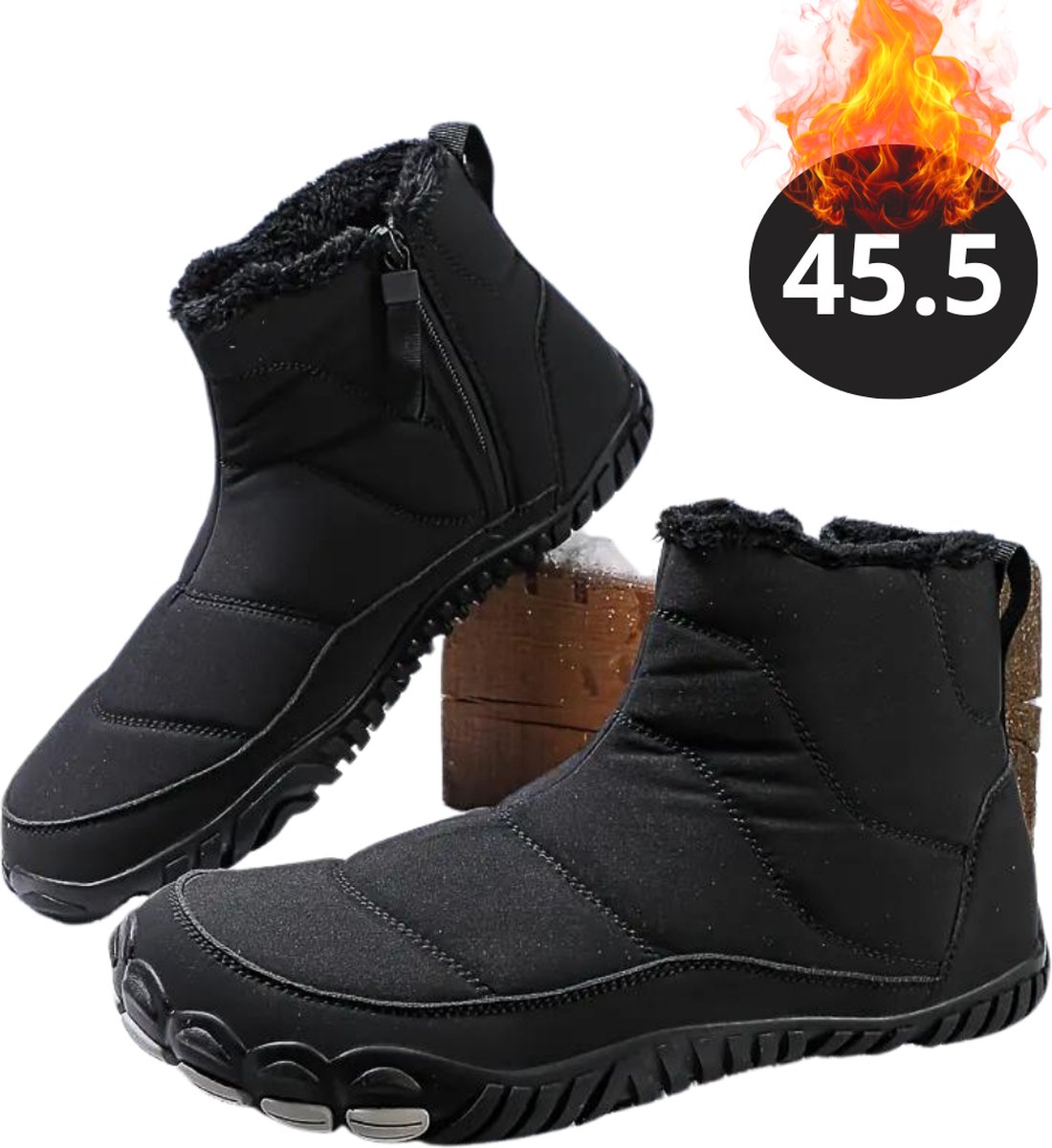Livano Snowboots Sneeuwschoenen Sneeuwboots Heren Wintersport Ski Skischoenen – 45 Antislip Zwart