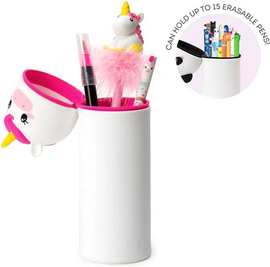 Trousse 2 En 1 Kawaii Girafe LEGAMI - Porte-stylos Silicone Souple - H 18.5cm