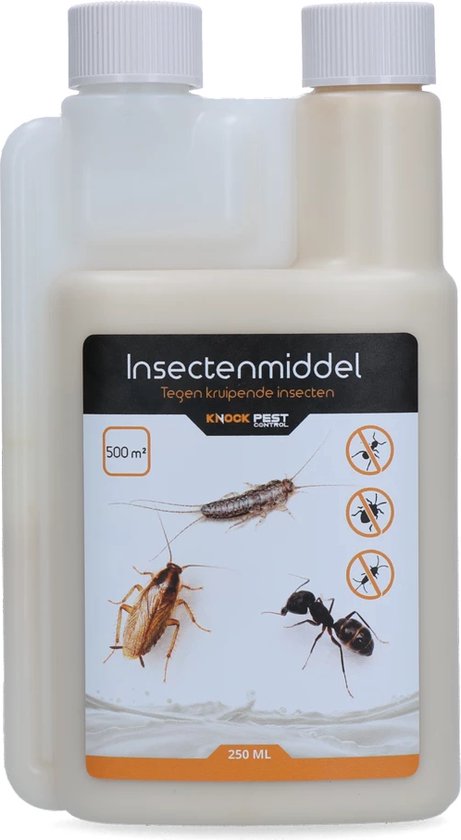 Knock Pest Control Insectenmiddel 250 ml - Tegen kruipende insecten - Bestrijding Binnenshuis - Insectenbestrijding - Ongedierte bestrijding - In dosseerflacon - Voor 500 m2