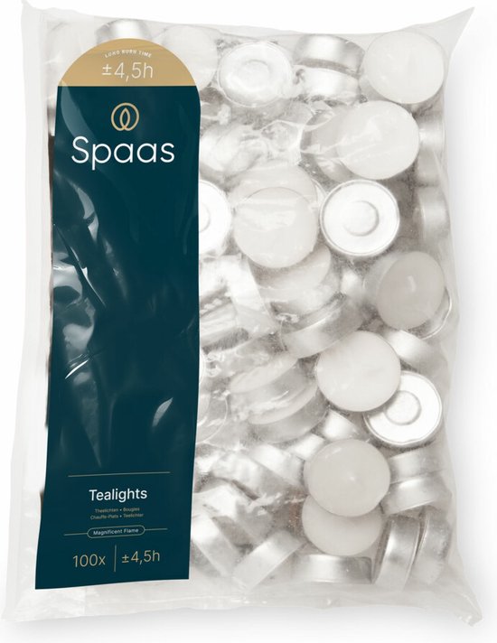 SPAAS Theelichten zak± 4,5 branduren 100 stuks