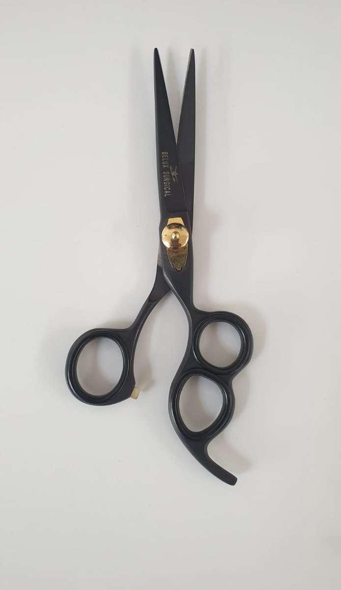 Belux Surgical Instruments / Professionele Kapper Schaar - Zwart - Kappers Salon - Rechtshandig - 16.5 cm