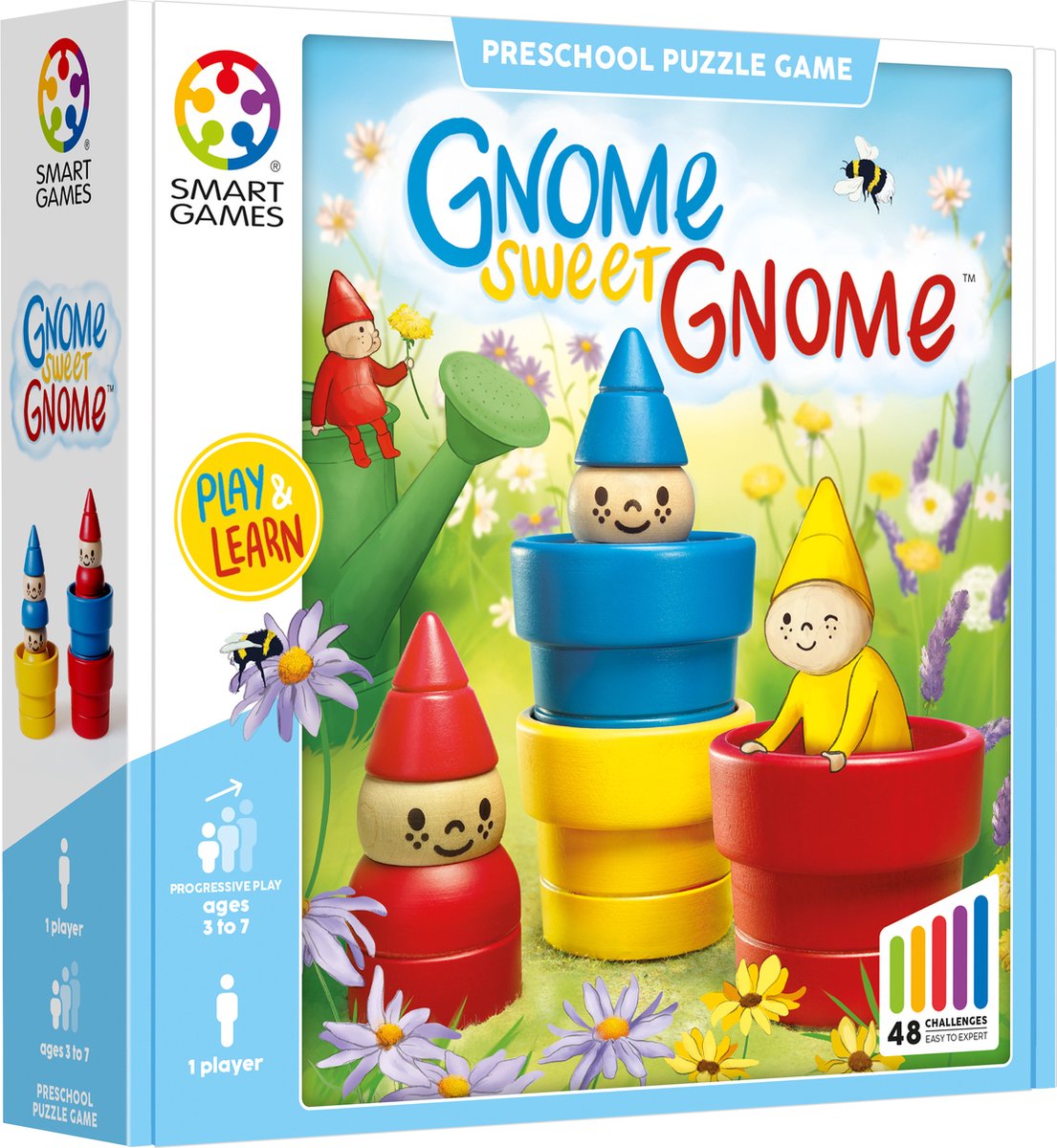 SmartGames - Gnome Sweet Gnome - 48 opdrachten - houten kleuterspel