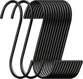 20 Stuks Zwart S Vorm Haken - Ophanghaken S - RVS Muurhaak voor hanging basket - Planten Wandhaak - Badkamer en Keuken Handdoekhaakjes - keukenhaakjes - Vleeshaken - Plantenhaak - Muur S-haak Ophangsysteem -Hangpot Haakjes