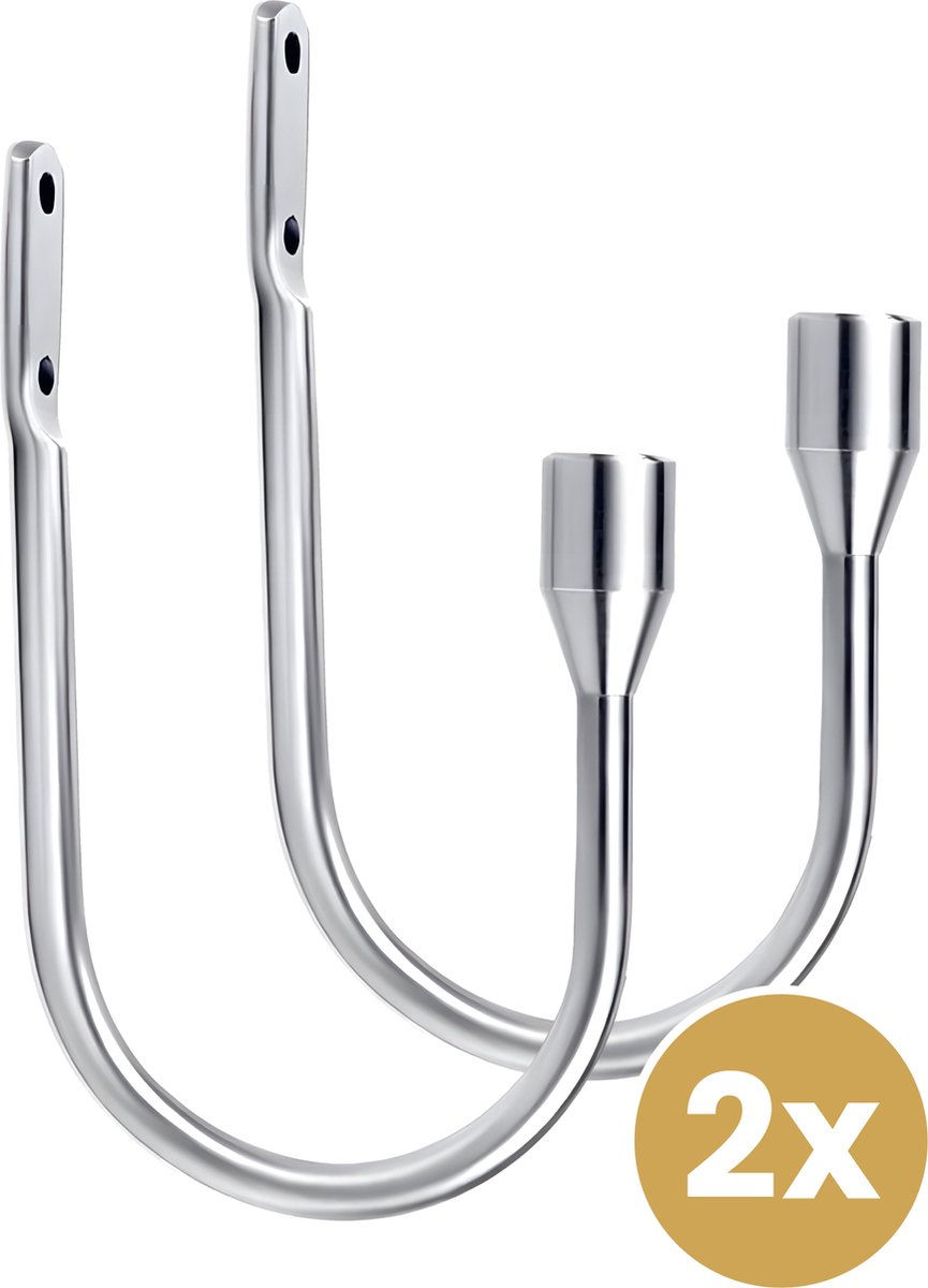 Gordijn Haak - Gordijn Embrasse - Gordijnhouder - Haak voor Muur - Beugel voor Gordijnen - Haak voor Gordijnen - Gordijn Hanger - Kegel Zilver - 2 Stuks