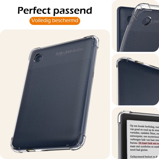 Hoesje Geschikt voor Kobo Clara Colour eReader Hoes Siliconen Case Met Screenprotector - Shockproof Back Cover Geschikt voor Kobo Clara Colour - Transparant van Merkloos — afbeelding 5