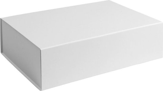 Gesloten witte geschenkdoos, 35x25x10cm.