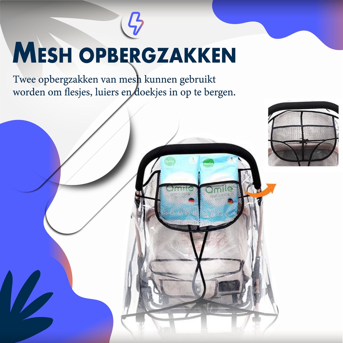 Achilles® Universele Regenhoes Kinderwagen – Buggy Hoes Universeel – Tegen Regen & Miezer – foto 4