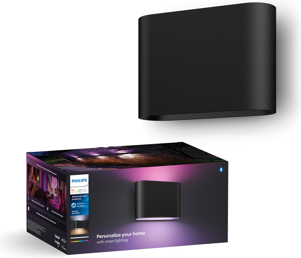 Philips Hue Dymera muurlamp - wit en gekleurd licht - zwart — afbeelding 1