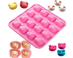 Actie4you® - Varkentjes vorm - chocolade - zeep of krijt - Varken Roze - Varken hoofd - Mal - Siliconen