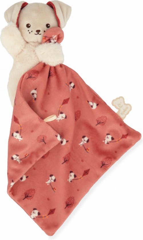 Kaloo Carre Douceur - Knuffeldoekje Hond Steenrood - Pluche Hond Met Vierkant Dekbedje - Bestaat Voor 95% Uit Gerecycled Materiaal - In Een Mooie Geschenkdoos van Kaloo — afbeelding 5