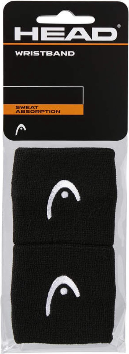 Head Pols Zweetbandjes – 2 Stuks Polsbandjes Unisex Wristband Zwart